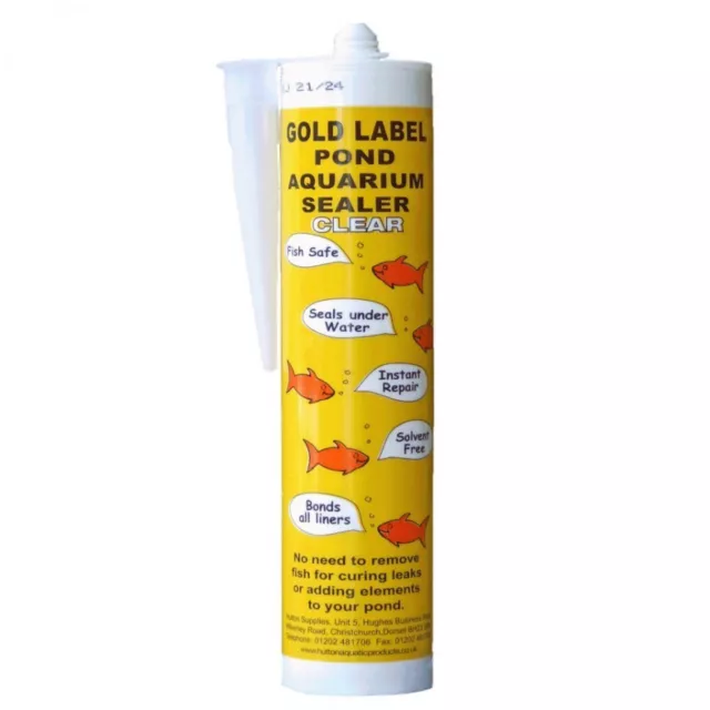 Gold Label Pond Aquarium 290ml Underwater Sealant Clear Silicone