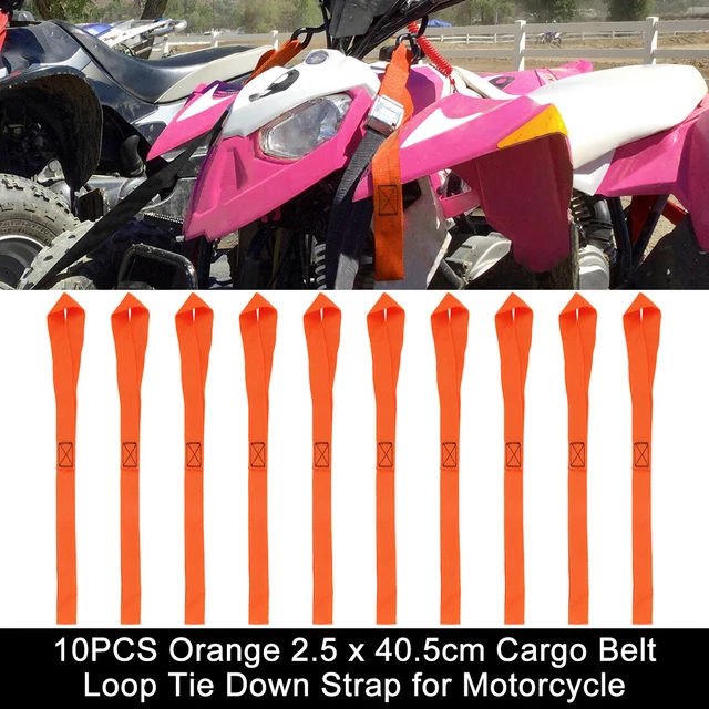 10 pz cinghia arancione 2,5 x 40,5 cm cinghia ad anello cintura di carico per moto durevole