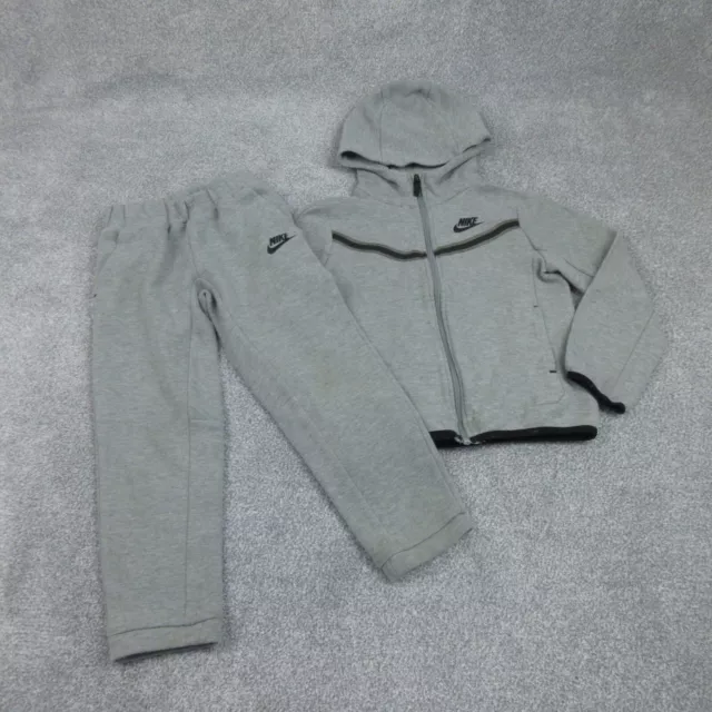 Nike Tech Fleece Tracksuit Boys Medium Grey Age 6 7 Swoosh Pocket Youth Junior