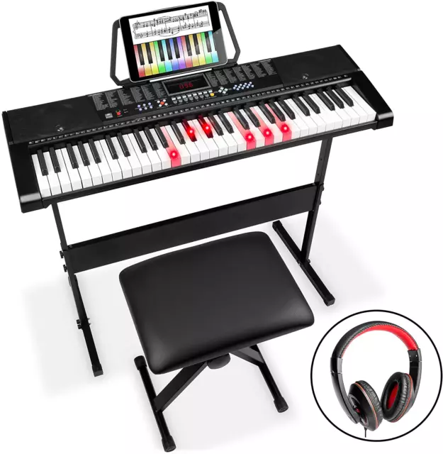 Best Choice Products 54-Key Beginners Electronic Keyboard Piano Set w/ LCD  Screen, Lighted Keys, 3-Teaching Modes