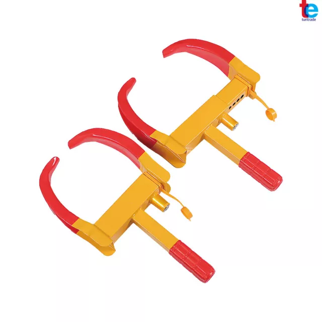 Two Anti-Theft Wheel Lock Clamp For Auto Car Trailer Truck SUV Towing