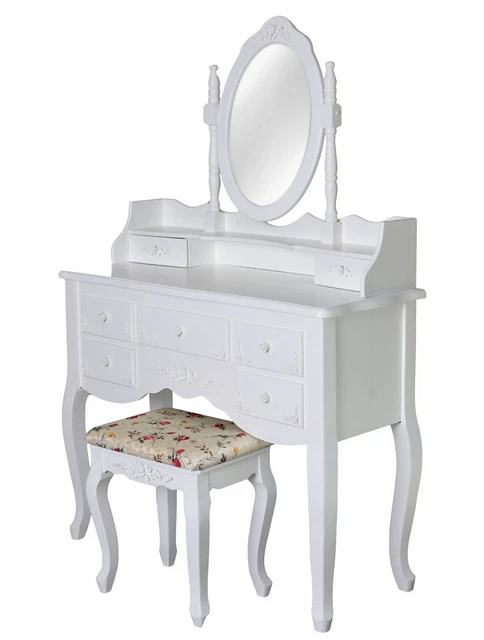 Schminktisch Hocker Weiss Schminkkonsole Spiegelkonsole Frisiertisch Landhaus