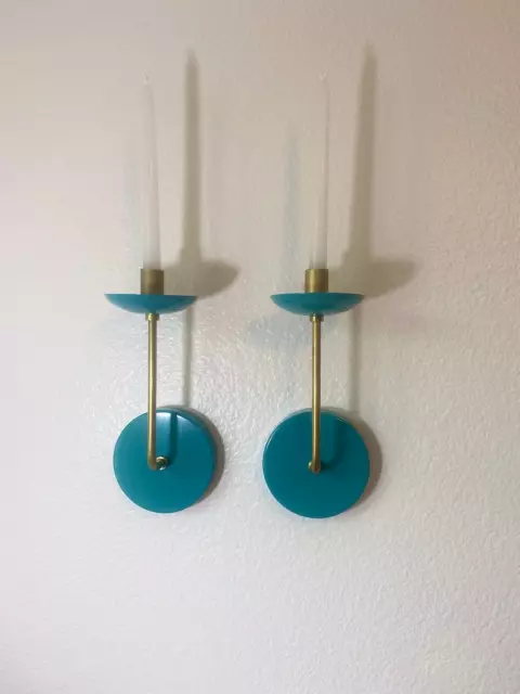 nautical Wall Sconce Candle Holder - Gold, Vintage, Antique, Pair, Set of 2