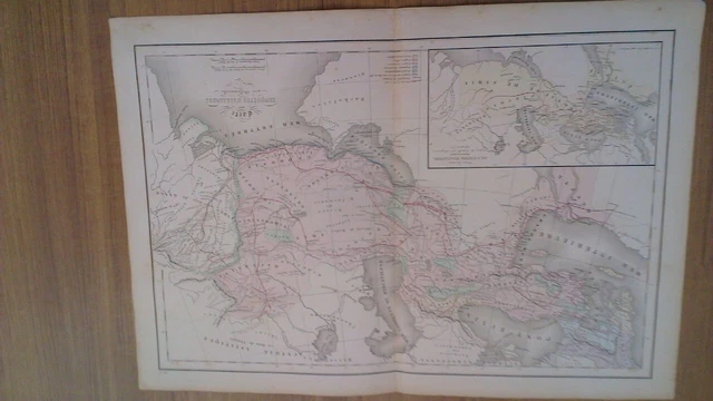 Alexander Der Große Feldzüge Karte ORIGINAL HANDFARBIGE KARTE von Europa Alexander der Große Atlas