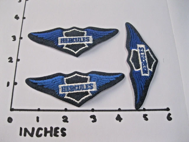 BÜNDEL 3x HERCULES DEUTSCH KLEINES MOTORRAD VINTAGE PATCHES ABZEICHEN NÄHEN AUFBÜGELN DF