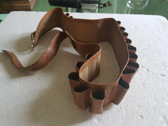 CEINTURE CARTOUCHIÈRE EN cuir ancienne EUR 8,00 - PicClick FR