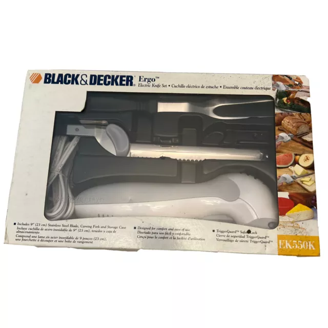 Black & Decker EK550L Ergo Electric Knife with Fork, Cutting Board