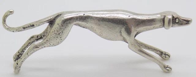 Vintage IN Argento Massiccio Italiano Fatto Casa Delle Bambole da Corsa Cane Per
