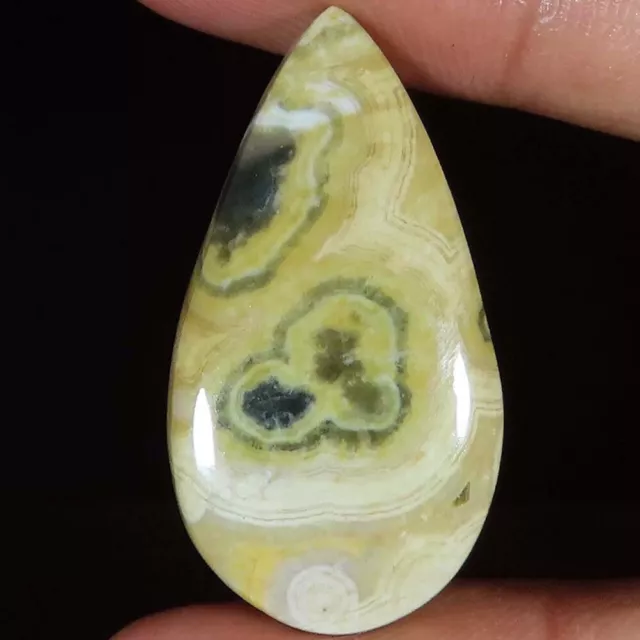 27.50 CTs Natural OCEAN JASPER Cabochon Pear Shape Gemstone 18x35x5 mm eb_162