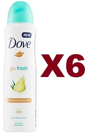 6 Pz Dove Deodorante Go Fresh Aloe E Pera 150Ml Spray
