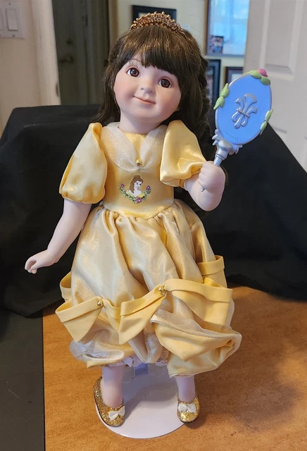 Ashton Drake Dreamy Disney Princesses Belle 16" Porcelain Doll w/Mirror MINT