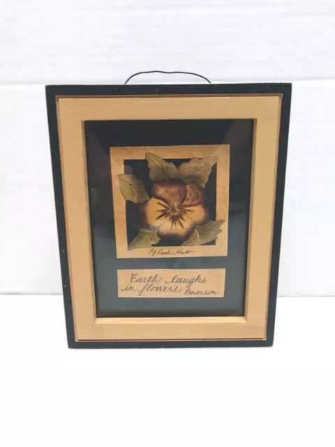 Arte popular con flores enmarcadas de colección