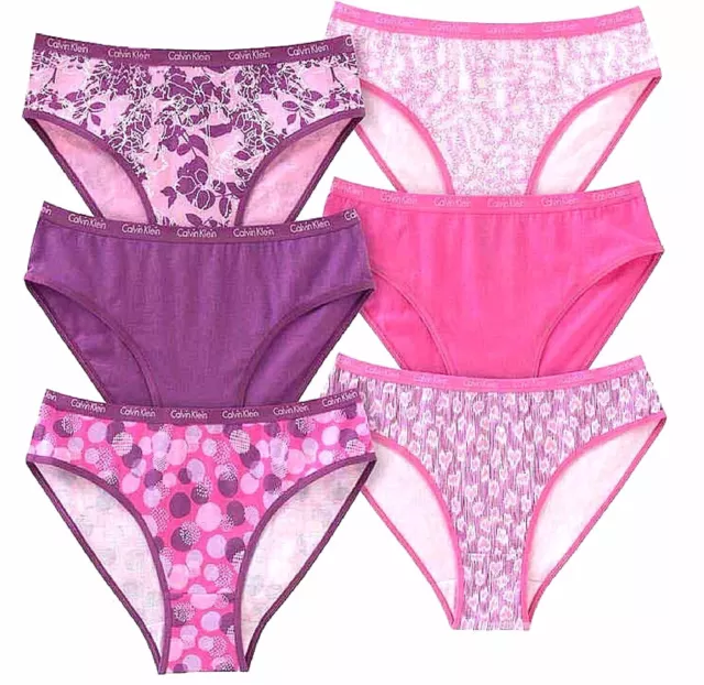 NWT 6PK Calvin Klein Girls Cotton Stretch Bikini Underwear