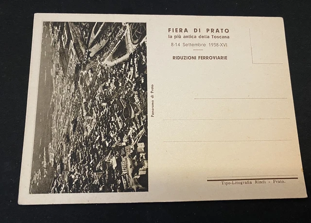 Cartolina Toscana Fiera Di Prato 1938 F.g.
