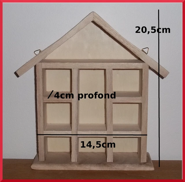 Casier De Rangement En Bois Brut – Pour Collection Miniatures, Pierres, Dés – Occasion