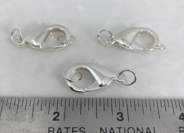 60 pieces ~ 27mm Silver Lobster Claw Clasps with Jump Rings BRMisc