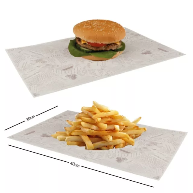 NEWSPAPER PRINT GREASEPROOF PAPER WRAP LINER FISH CHIP TAKEAWAY APPROX 100  SHEET