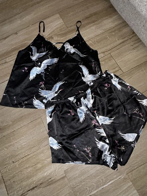 Brand new-Size 2XL-18-20-SHEIN-Floaty/Sexy Crane Bird Short Shortie Pyjamas-PJs