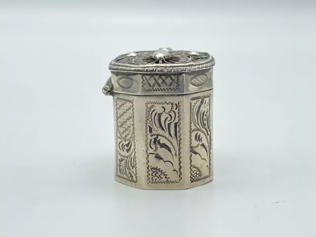 Antique Dutch Silver Peppermint Box 19th Century 3