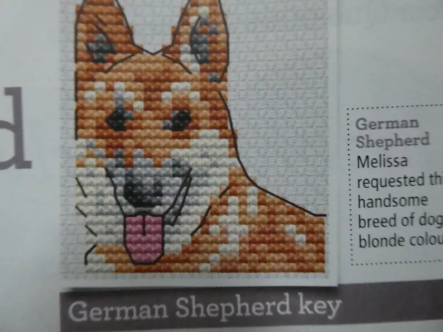 German Shepherd cross stitch chart designed by Jenny Barton