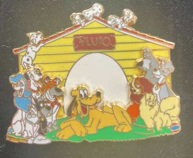 Disney Parks Pluto with the Disney Dogs Hanging in Dog House 3D Trading Pin