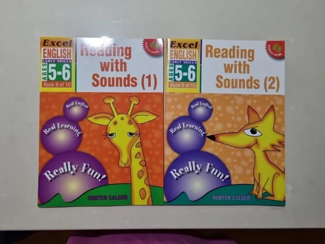 Set of 2 - Reading With Sounds - Excel English Early Skills Ages 5-6 - Like New