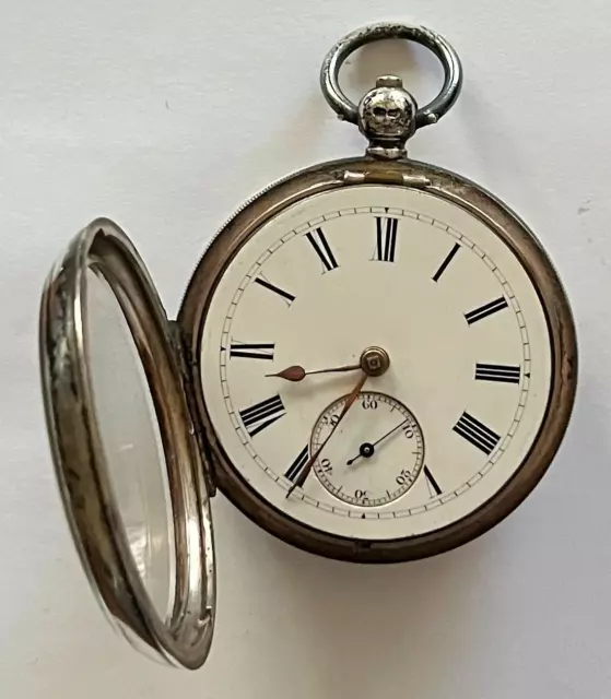 Antike Damen Taschenuhr um 1900 Silber 0,800 Galonne mit Rotgold  funktioniert