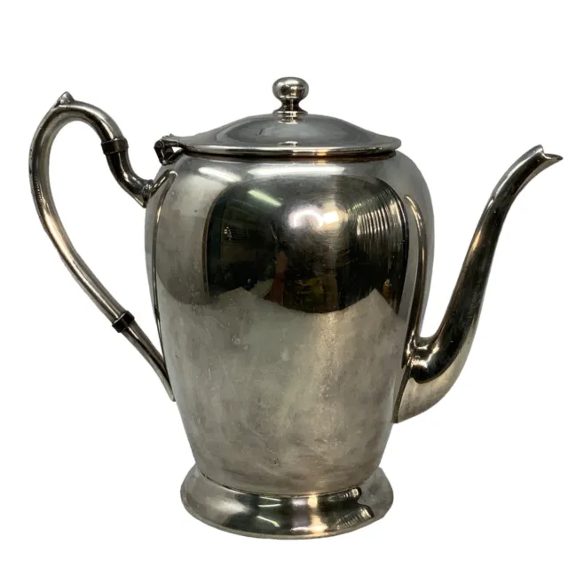 Vintage Academy Silver On Copper Tea Coffee Pot 8'' Tall