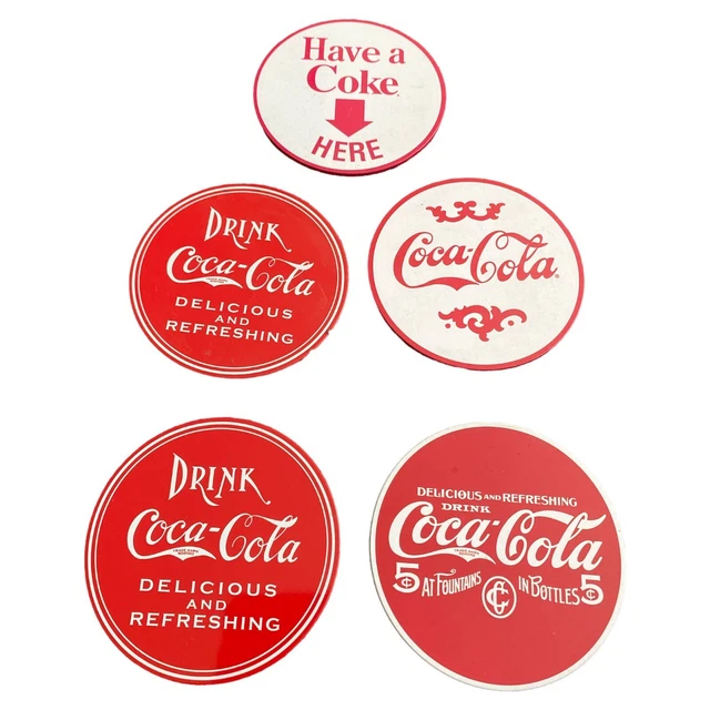 Coca-Cola Vintage Coasters With Cork Backing Set Of 5- Free Shipping