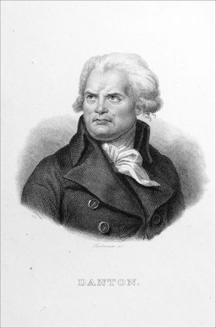RÉVOLUTION FRANÇAISE - PORTRAIT de DANTON - Gravure du 19e siècle