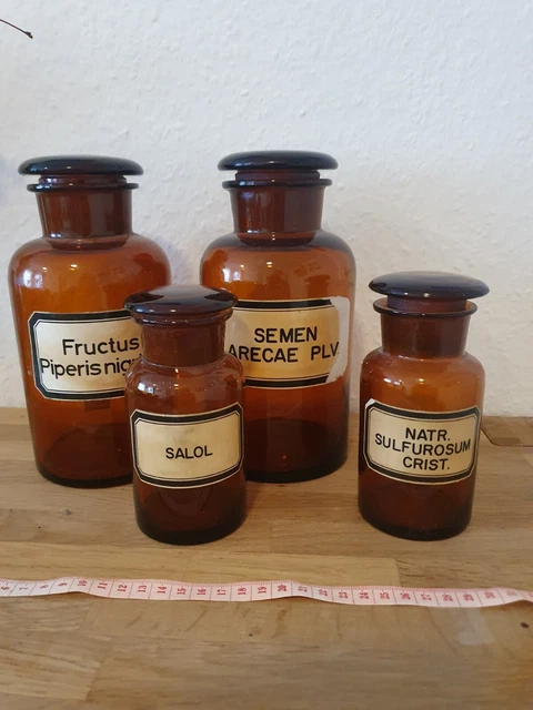 Altes Apothekerglas mit glaspropfen vintage 1000ml 1 Liter 250ml braun weithals