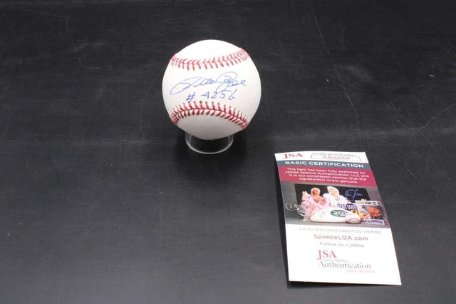 Pete Rose Signed Rawlings OML Baseball Inscribed 4256 Autograph JSA COA D8712