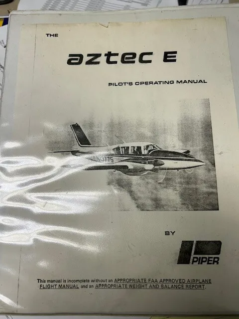 Piper Aztec E Pilot’s Operating Manual