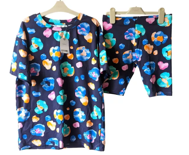 NEXT Set Abbigliamento Ragazza Top & Pantaloncini Età 10 Anni Estate Spiaggia Blu