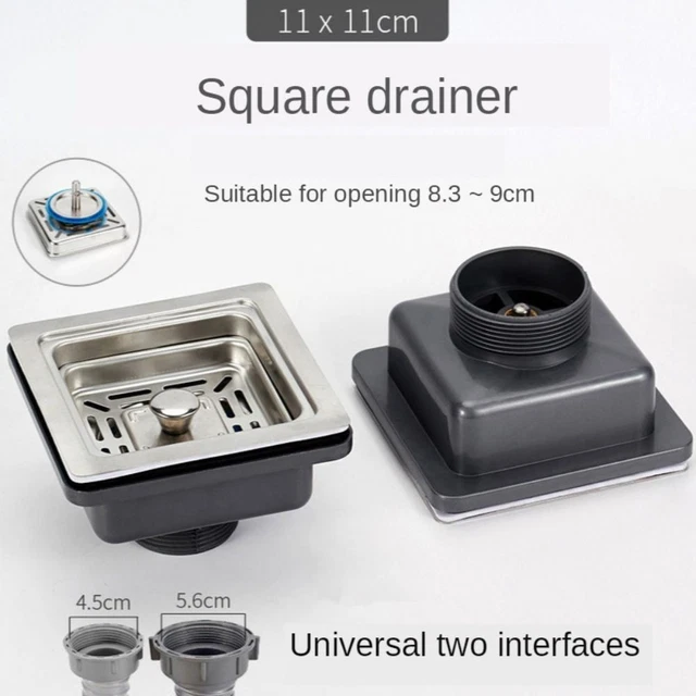 Kitchen Sink Square Drainer Clack Plug Kit Basin Waste Filter Sink Basin Plug
