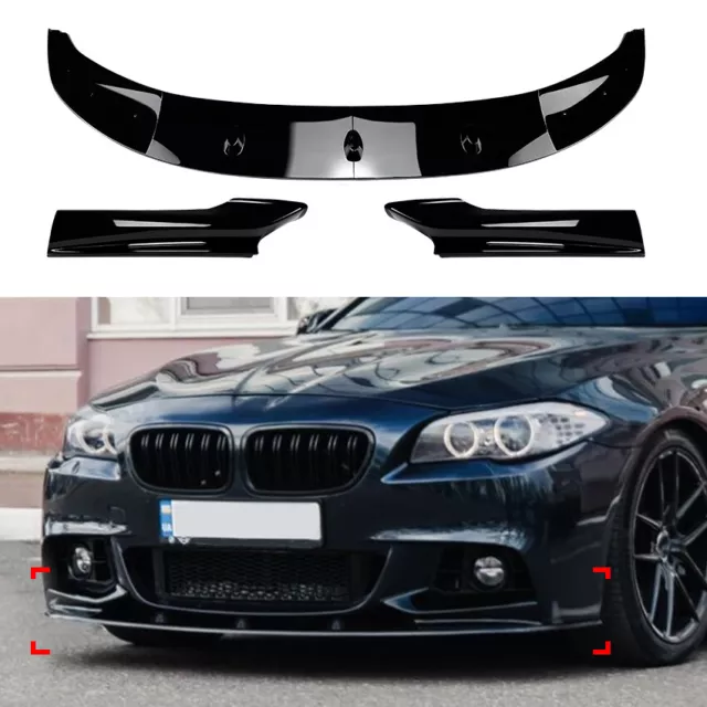 Lèvre Lame Noir Brillant Jupe Pare-Choc Avant Pour BMW 5er F10 F11 09-17 M Sport