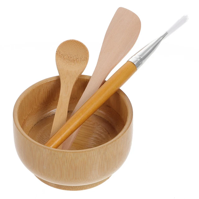 Four Piece Facial Mask Bowl Silicone Makeup Applicator Brush Hair Dye