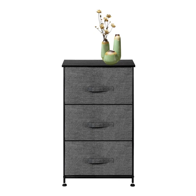Chest of 3 Drawers Fabric Dresser Clothes Storage Chest for Bedroom Living Room