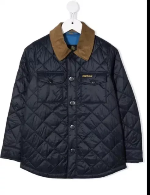 BNWT KIDS BARBOUR Contrast Collar QUILTED JACKET - AGE 8-10 RRP£188