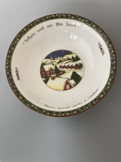 A Christmas Story Portmeirion Studio Susan Winget 8" Serving Bowl Santa Sleigh