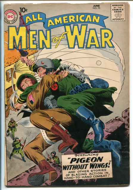 ALL-AMERICAN MEN OF WAR #70-1959-WWII-DC-SILVER AGE-PARATROOPER-vg minus