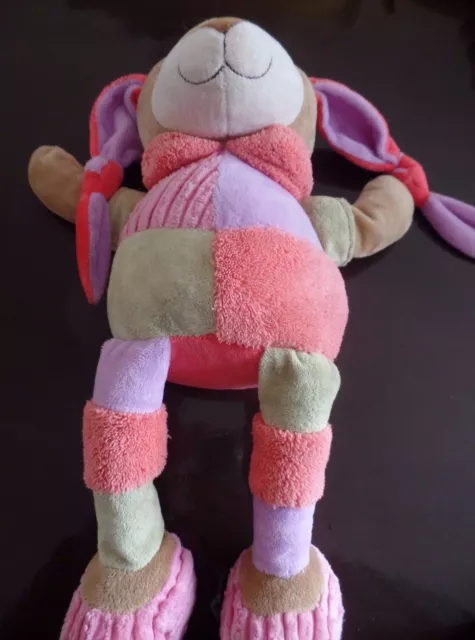 S2 / peluche doudou lapin vert mauve rose MAXITA