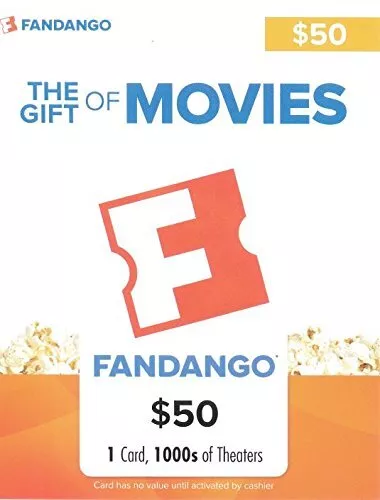 Fandango Gift Card 150 100 50 Movie Ticket Entertainment Birthday Holiday Thank