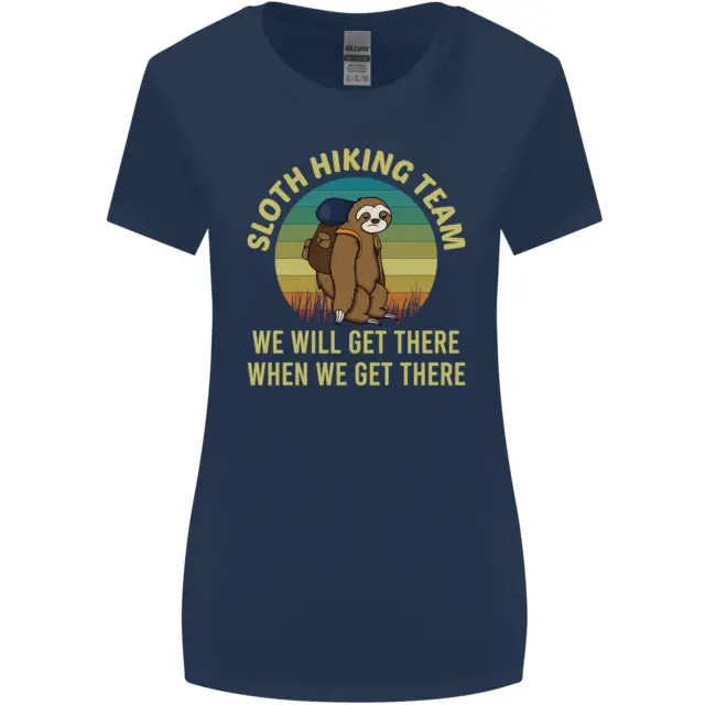 T-shirt donna taglio più largo Sloth Hiking Team Funny Trekking Walking 3