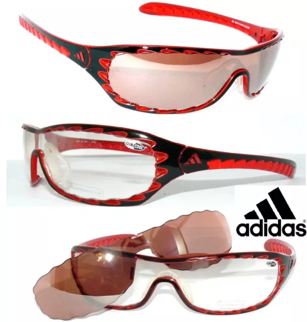 adidas SONNENBRILLE ROT SCHWARZ a147 Evil Eye ClimaCool TEMPLE a144 Sport-Brille