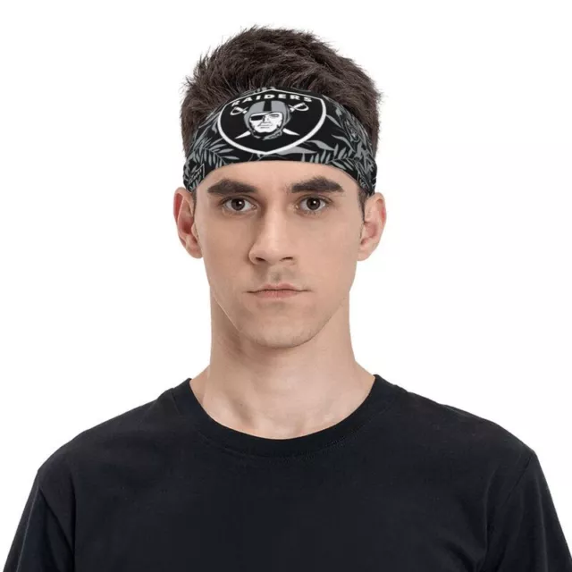 2pcs Las Vegas Raiders Sports Sweatband Yoga Gym Running Stretch Headband