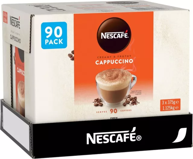 Nescafe Cappuccino Instant Coffee Mixes Sachets 3 x 30 Sachets 90 Count Pack of