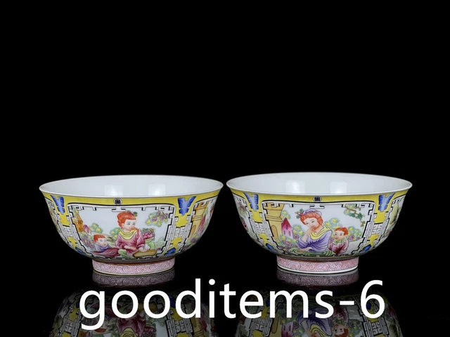 6.1"Treasure Chinese Porcelain Qing Kangxi Western Colored Figure Pattern Bowl