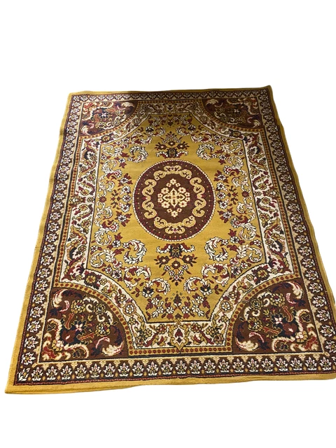 Grand tapis doux pour salon, motif vintage, rouge, jaune, bleu, vert, multicolore, 180 x 210 cm, rouge