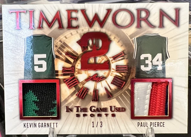 2022 Leaf In The Game Kevin Garnett/ Paul Pierce Timeworn 2 Dual Patch 1/3 Tw-08